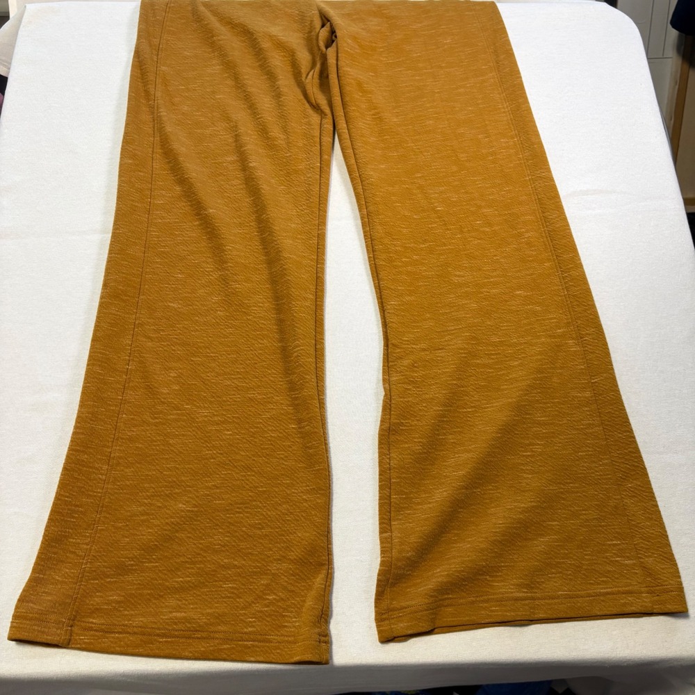 Prana Wide Leg Yoga Pants Mustard Yellow Ochre Size M, MSRP $89 - Picture 6 of 10